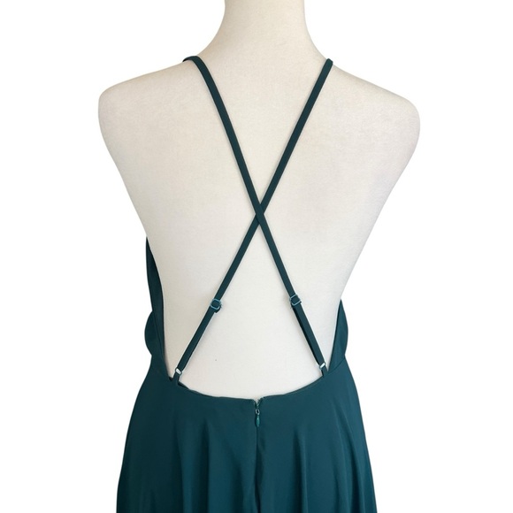 LULUS Mythical Kind of Love Maxi Dress Dark Emerald Green Size Medium FLAW - Picture 3 of 7
